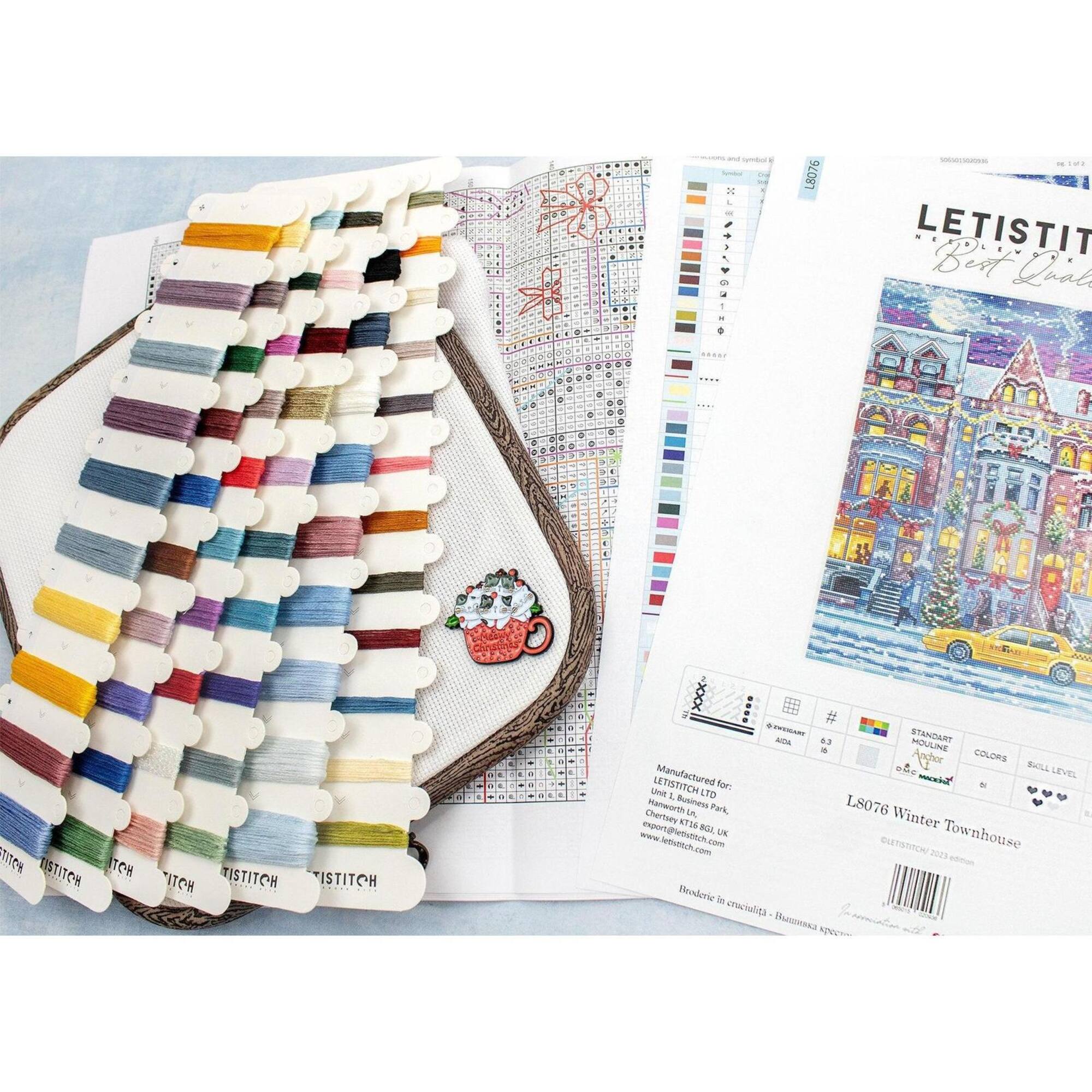 LetiStitch Winter Townhouse Counted Cross Stitch Kit